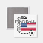 USA - Personalisiert Soccer Football Magnet (Vorderseite/Rückseite)
