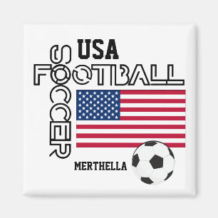 USA - Personalisiert Soccer Football Magnet