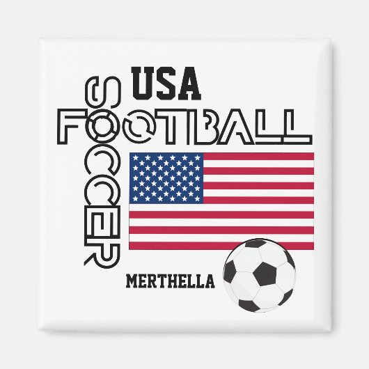 USA - Personalisiert Soccer Football Magnet (Vorne)