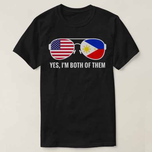 USA Philippinen Flaggensonnenbrille Philippinen Ph T-Shirt (Design vorne)