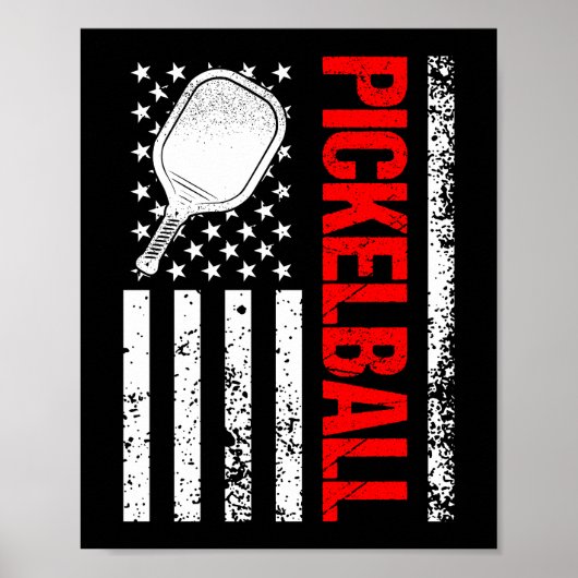 USA Pickleball American Flag Poster (Vorne)