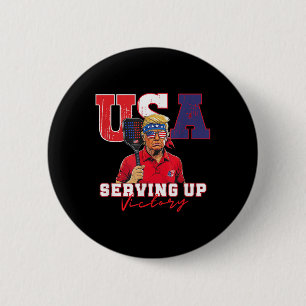 Usa Pickleball Champ Patriotic Trump & amp; Pickle Button