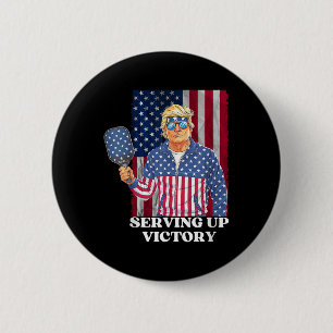 Usa Pickleball Champ Patriotic Trump Political &am Button