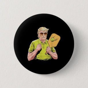 Usa Pickleball Player Patriotic Trump Political &a Button