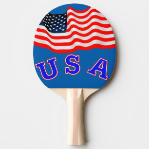 USA Ping Pong Paddle, Red Rubber Back Tischtennis Schläger