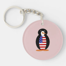 USA Pinguin — American Pinguin — Rosa Hintergrund
