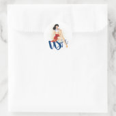 USA Pinup Runder Aufkleber (Tasche)
