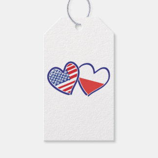 USA-POLEN-FLAG-HEARTS GESCHENKANHÄNGER