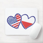USA-POLEN-FLAG-HEARTS MOUSEPAD (Mit Mouse)