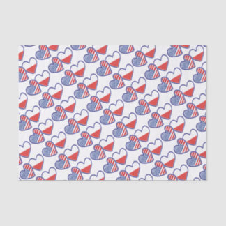 USA-POLEN-FLAG-HEARTS SEIDENPAPIER