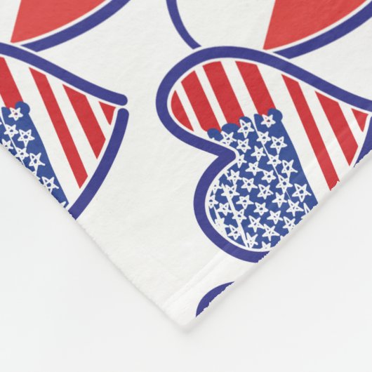 USA-POLISH-FLAG-HEARTS FLEECEDECKE (Ecke)
