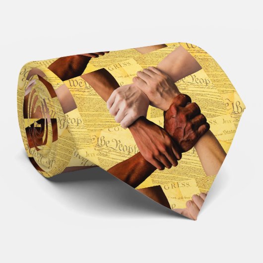 USA Politics Hands United Constitutions Necktie Krawatte (Gerollt)