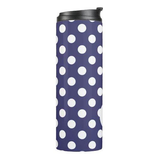 USA Polka Dots and Stripes: Monogramm Thermosbecher (Nach links gedreht)