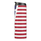 USA Polka Dots and Stripes: Monogramm Thermosbecher (Nach rechts gedreht)