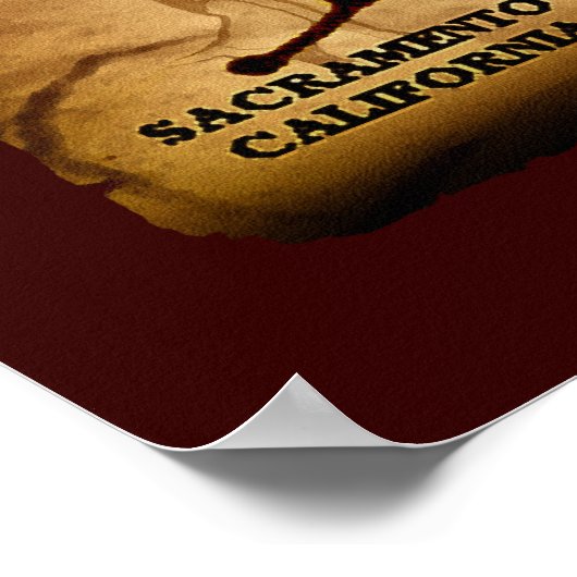 USA Pony Express Map Route Art Poster (Ecke)