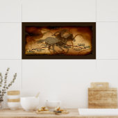 USA Pony Express Map Route Art Poster (Küche)