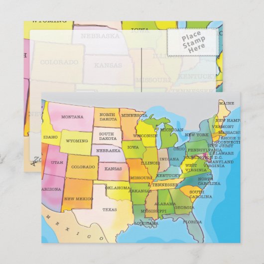 USA POSTKARTE (Vorne/Hinten)