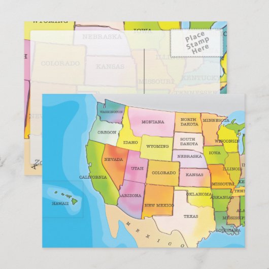 USA POSTKARTE (Vorne/Hinten)