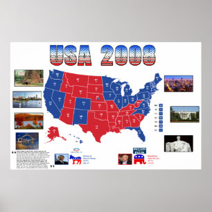 USA Präsidentenwahlposter 2008 Poster