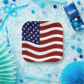 USA Pride 7" Pappteller im Quadrat – Flagge-Design (Party)