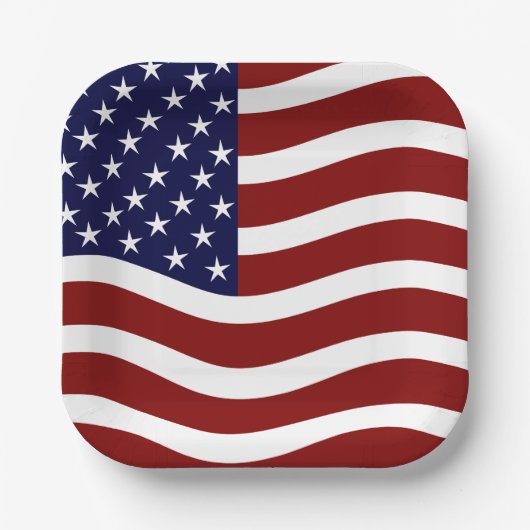 USA Pride 7" Pappteller im Quadrat – Flagge-Design (Vorderseite)