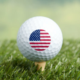 USA Pride American Flag Patriotic Sports Golfer Golfball