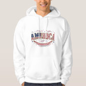 USA Pride Apparel & Art: Bald Eagle and Flag Hoodie (Vorderseite)