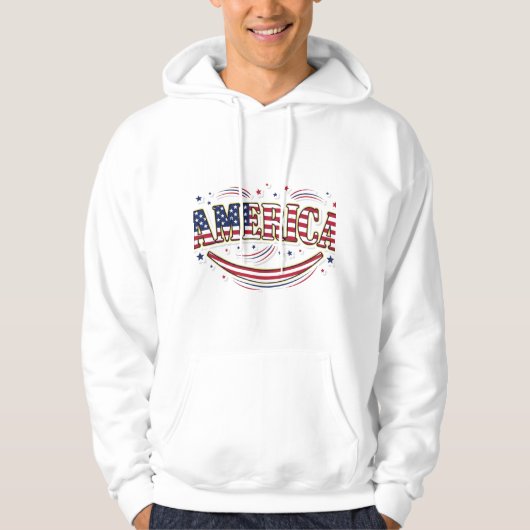USA Pride Apparel & Art: Bald Eagle and Flag Hoodie (Vorderseite)
