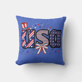 USA Pride Hat & Bow T-Shirt Kissen