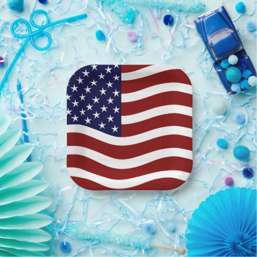 USA Prix 7" Square Paper Teller - Flag Mark Design (Party)