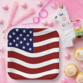 USA Prix 9" Square Paper Teller - Flag Mark Design (Party)