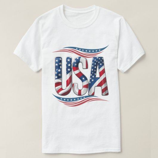 USA Prix Bold Letter Art - Flag Inside Edition T-Shirt (Design vorne)