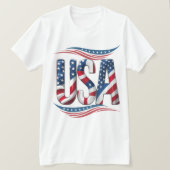 USA Prix Bold Letter Art - Flag Inside Edition T-Shirt (Design vorne)