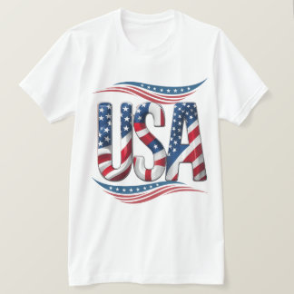 USA Prix Bold Letter Art - Flag Inside Edition T-Shirt
