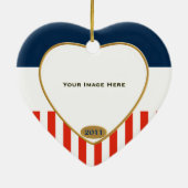 USA Proud Daughter Patriotic Heart Frame Keramikornament (Hinten)