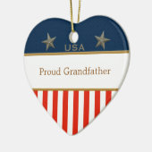 USA Proud Großvater Patriotic Heart Frame Keramik Ornament (Links)