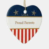 USA Proud Parents Patriotic Heart Frame Keramik Ornament (Rechts)