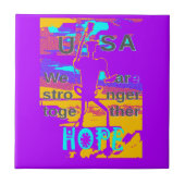 USA Psychedelic Hope: Neon Unity Art Fliese (Vorderseite)