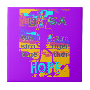 USA Psychedelic Hope: Neon Unity Art Fliese