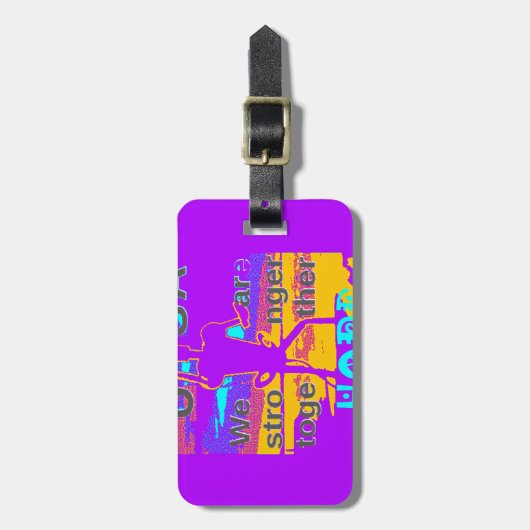 USA Psychedelic Hope: Neon Unity Art Gepäckanhänger (Vorderseite vertikal)