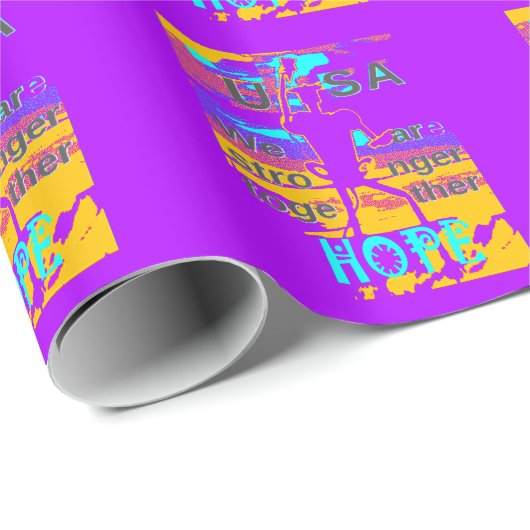 USA Psychedelic Hope: Neon Unity Art Geschenkpapier (Rolleneckpunkt)