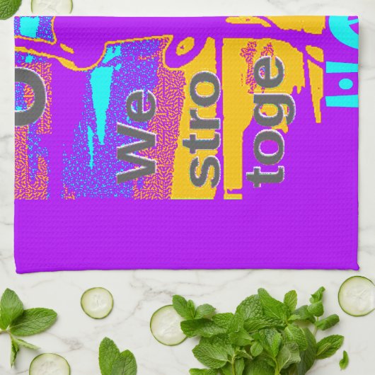 USA Psychedelic Hope: Neon Unity Art Geschirrtuch (Gefaltet)