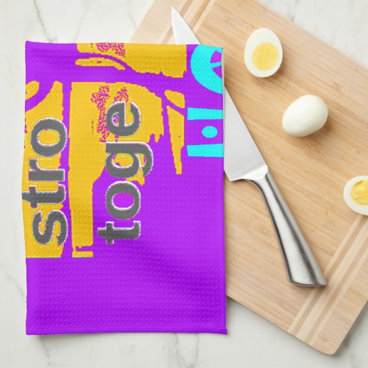 USA Psychedelic Hope: Neon Unity Art Geschirrtuch (Viertel Falte)