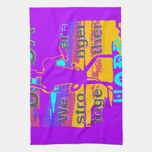 USA Psychedelic Hope: Neon Unity Art Geschirrtuch (Vertikal)