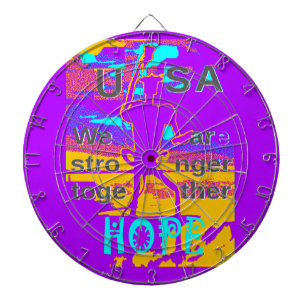 USA Psychedelische Hoffnung: Neon Unity Kunst Dartscheibe