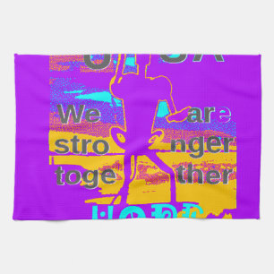 USA Psychedelische Hoffnung: Neon Unity Kunst Küchentuch