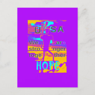 USA Psychedelische Hoffnung: Neon Unity Kunst Postkarte