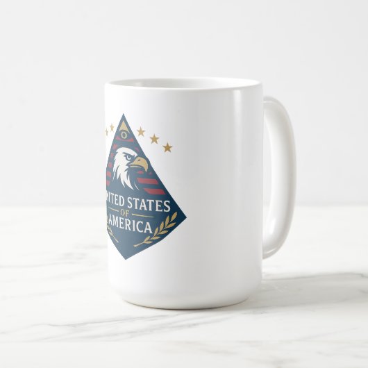 USA Pyramid Eagle Emblem Kaffeetasse (VorderseiteRechts)