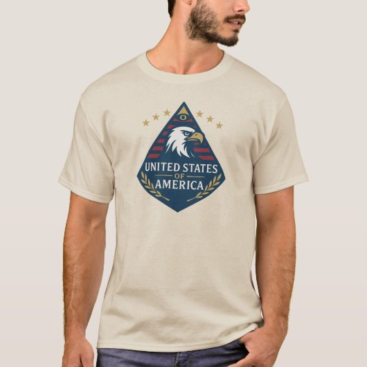 USA Pyramid Eagle Emblem T-Shirt (Vorderseite)