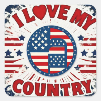 USA QUADRATISCHER AUFKLEBER